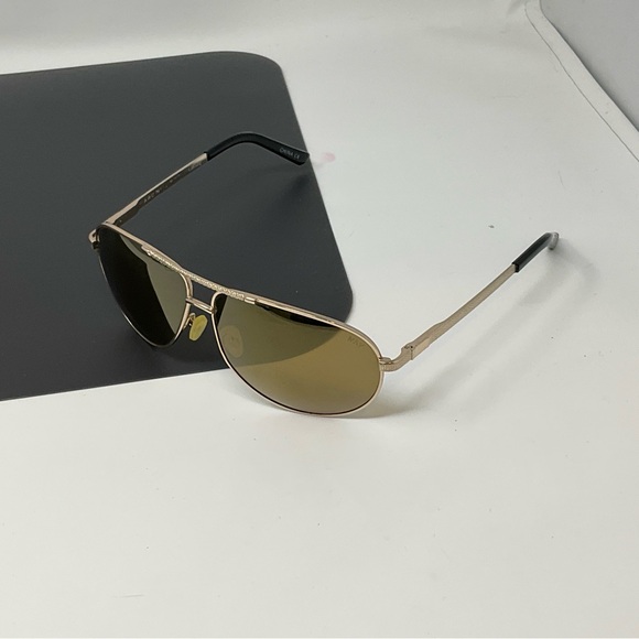 Marc New York aviator polarized gold brown sunglass - Picture 4 of 10